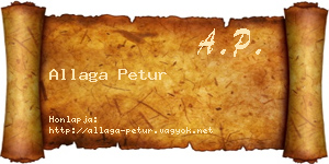 Allaga Petur névjegykártya